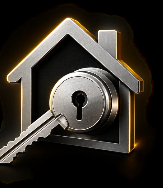 Chave residencial com desenho de casa
